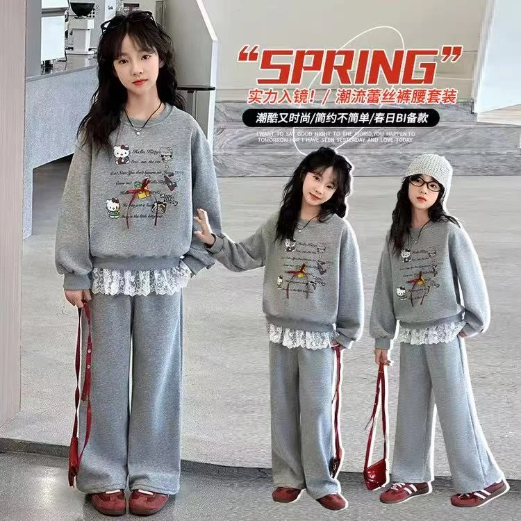 女童运动套装春秋款2025新款女孩大童时髦卫衣卫裤两件套韩系穿搭