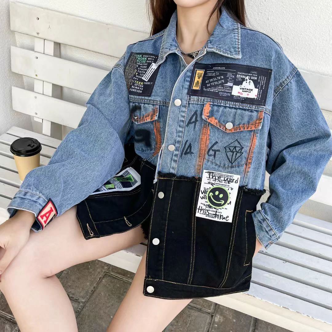 男女同款大版涂鸦外套