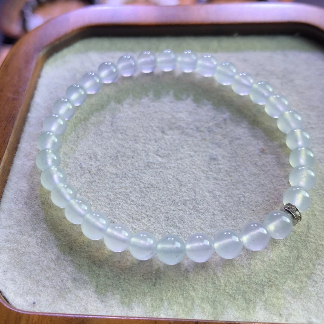 翡翠未镶嵌手链高冰5mm