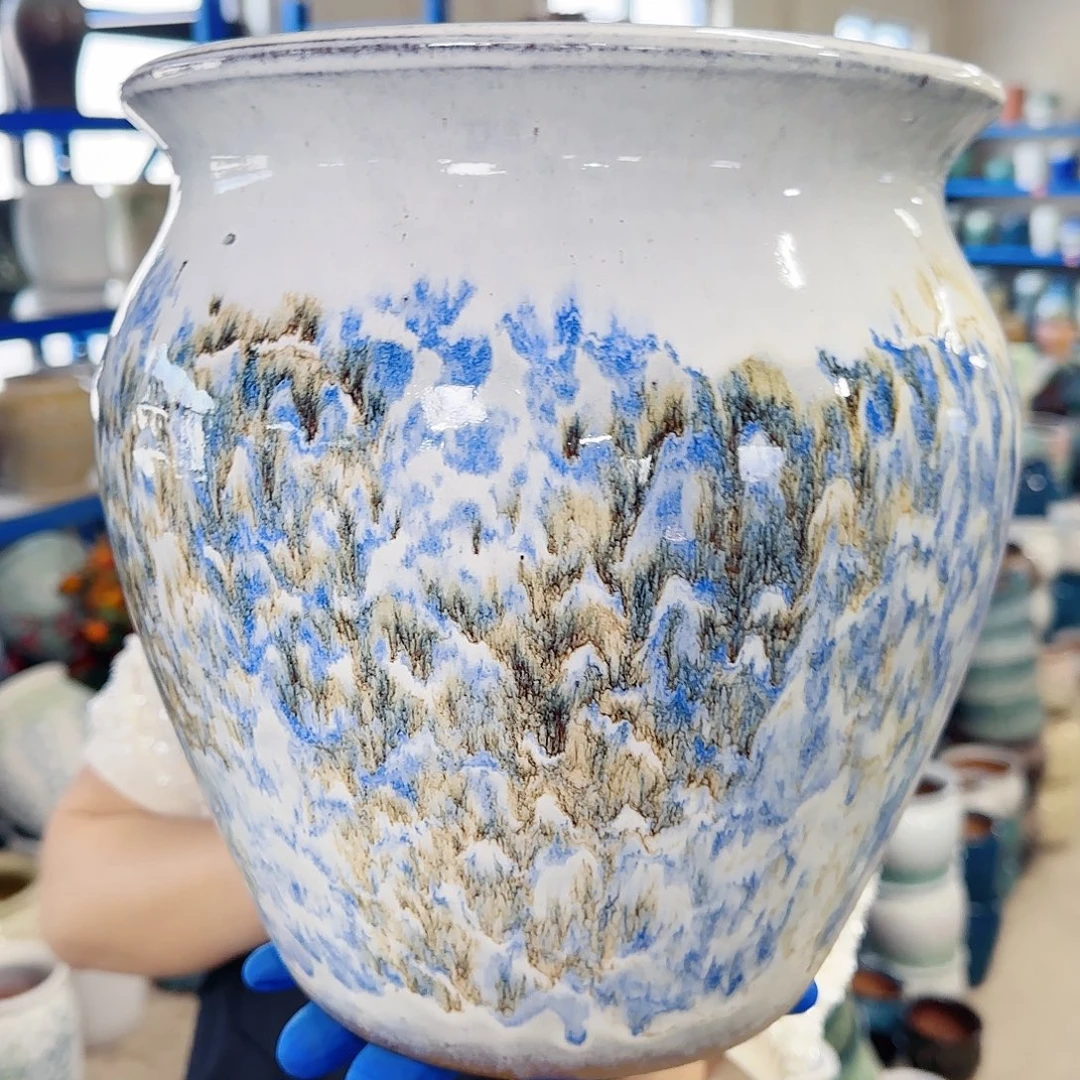 紫砂花盆高27口25