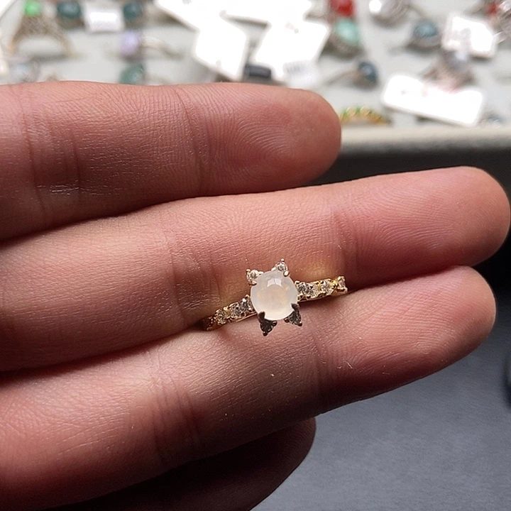 翡翠银S925镶嵌戒指