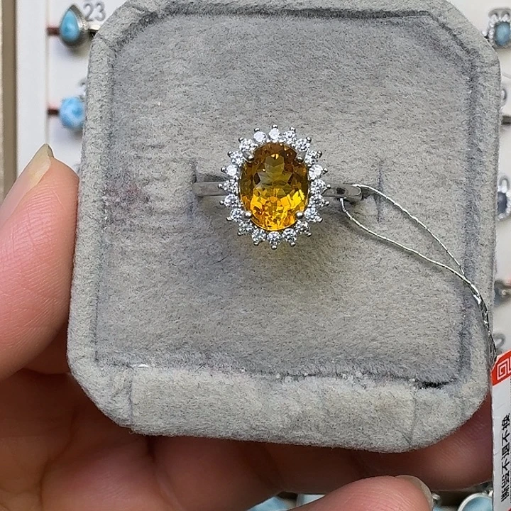 银S925镶嵌戒指黄晶