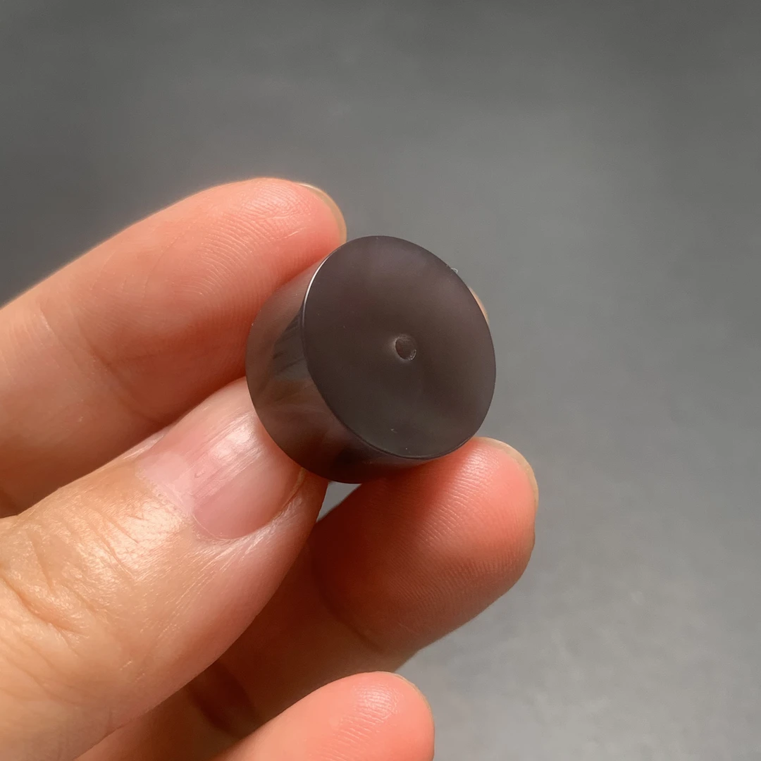 和田玉冰烟紫平安扣18.5*9.5mm细度好颜色艳丽 单珠散珠配珠 直播