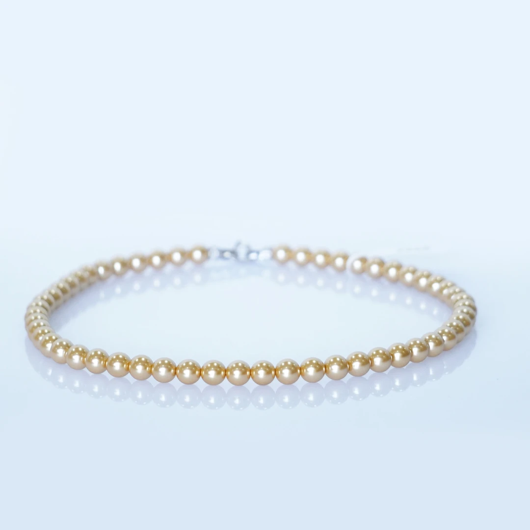 925银银制品 银镶贝珠项链