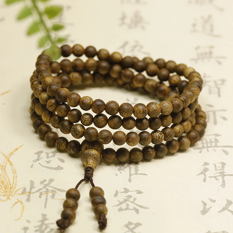 海南莺歌绿奇楠沉香手链5mm*138颗多圈手串香味迷人