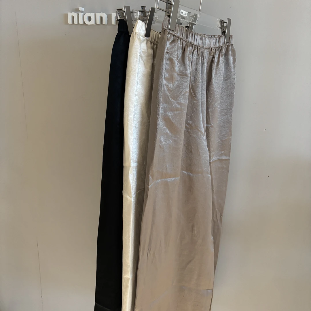 250577[醋酸]缎面一片式阔腿裤mm2081