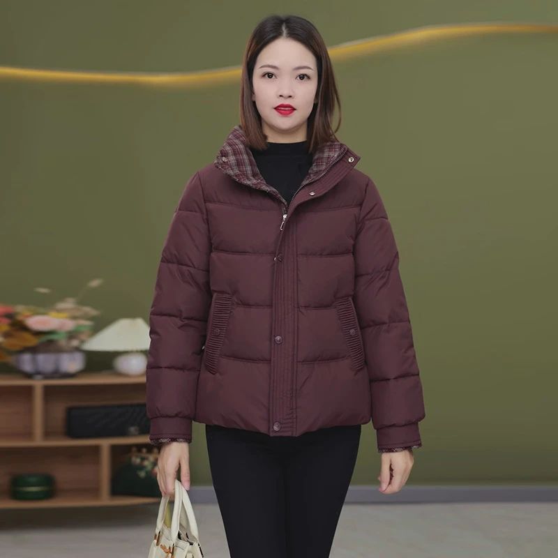 W222-H中年妈妈女短款棉服休闲外套大码短款棉服女2024年爆款洋气