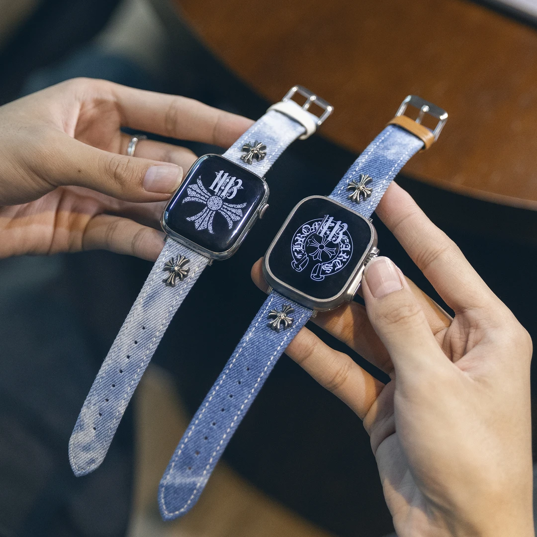 本亦优品iwatch表带轧染牛仔适用苹果手表AppleWatch潮男休闲表带