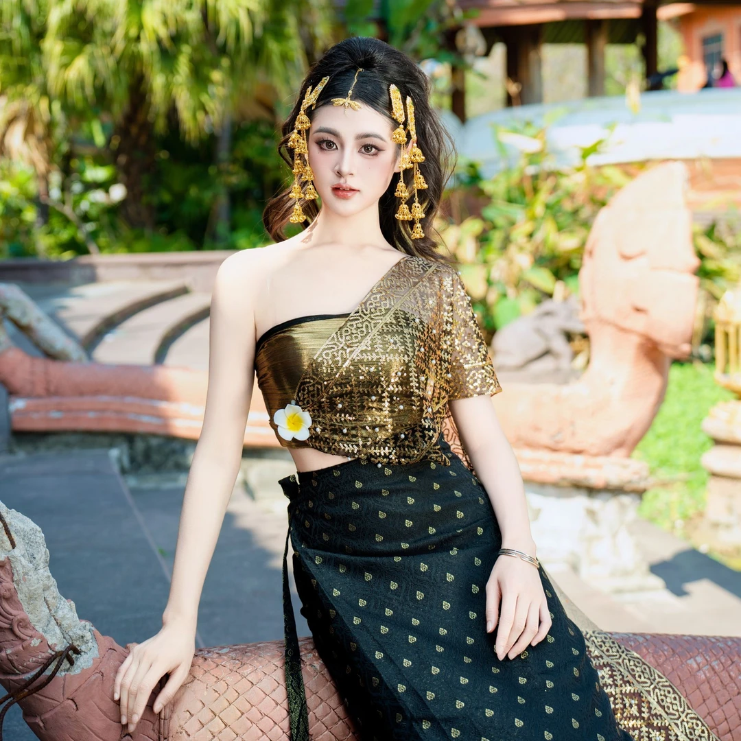 子依专享 【不掉亮粉】泰式抹胸套装 （7色可选）夏季少女民族风仙女