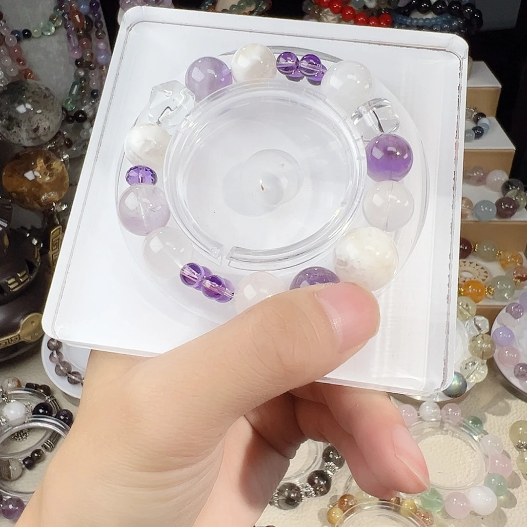 水晶未镶嵌手串白幽灵 紫水