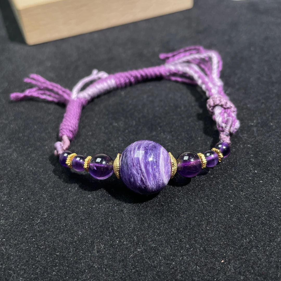 紫龙晶15mm编绳紫水晶手绳   KT24112119