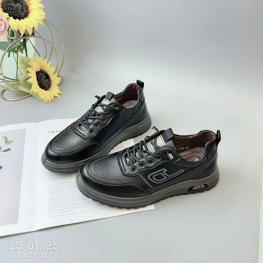 611102  时尚潮流百搭运动厚底圆头韩版休闲男鞋