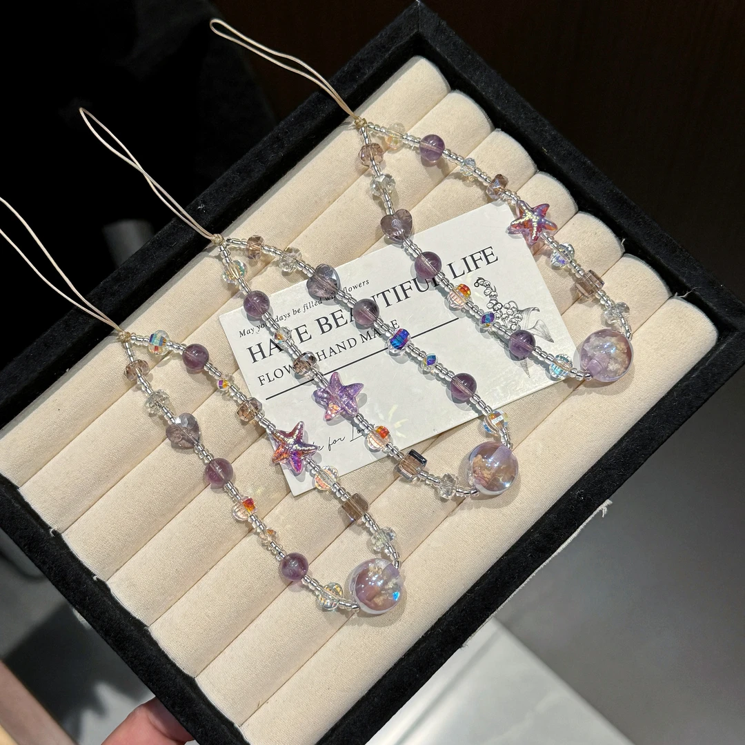 S777 紫水➕奥地利晶晶原创设计手机挂 颜色微差 （多样性发一）