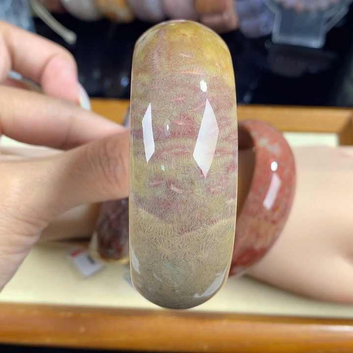 硅化珊瑚（珊瑚玉）未镶嵌吊坠(赠链)14号虫纹58圈口