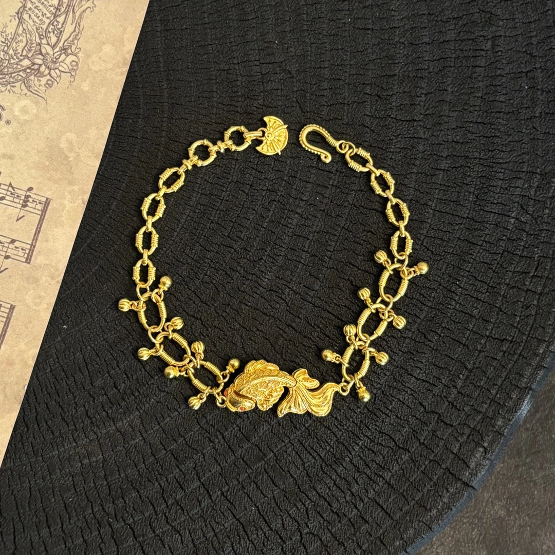 【金娜娜】富贵锦鲤手绳 足金999 孟庆国大师 时尚款 古法手串