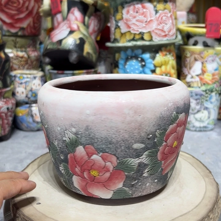 景德镇红陶精品手绘陶瓷