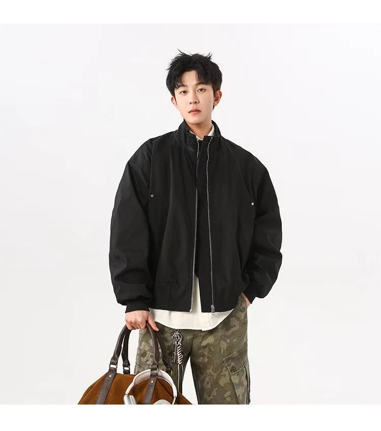 K•WEH2025春装新款美式高街廊形飞行夹克外套男百搭休闲外套夹克