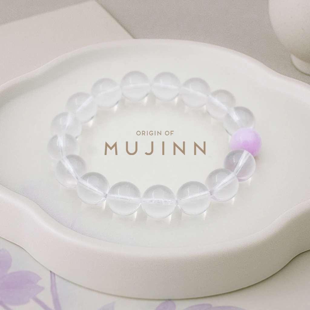 MUJINN原创「桃喜」水晶手串莫桑比克粉水晶手链