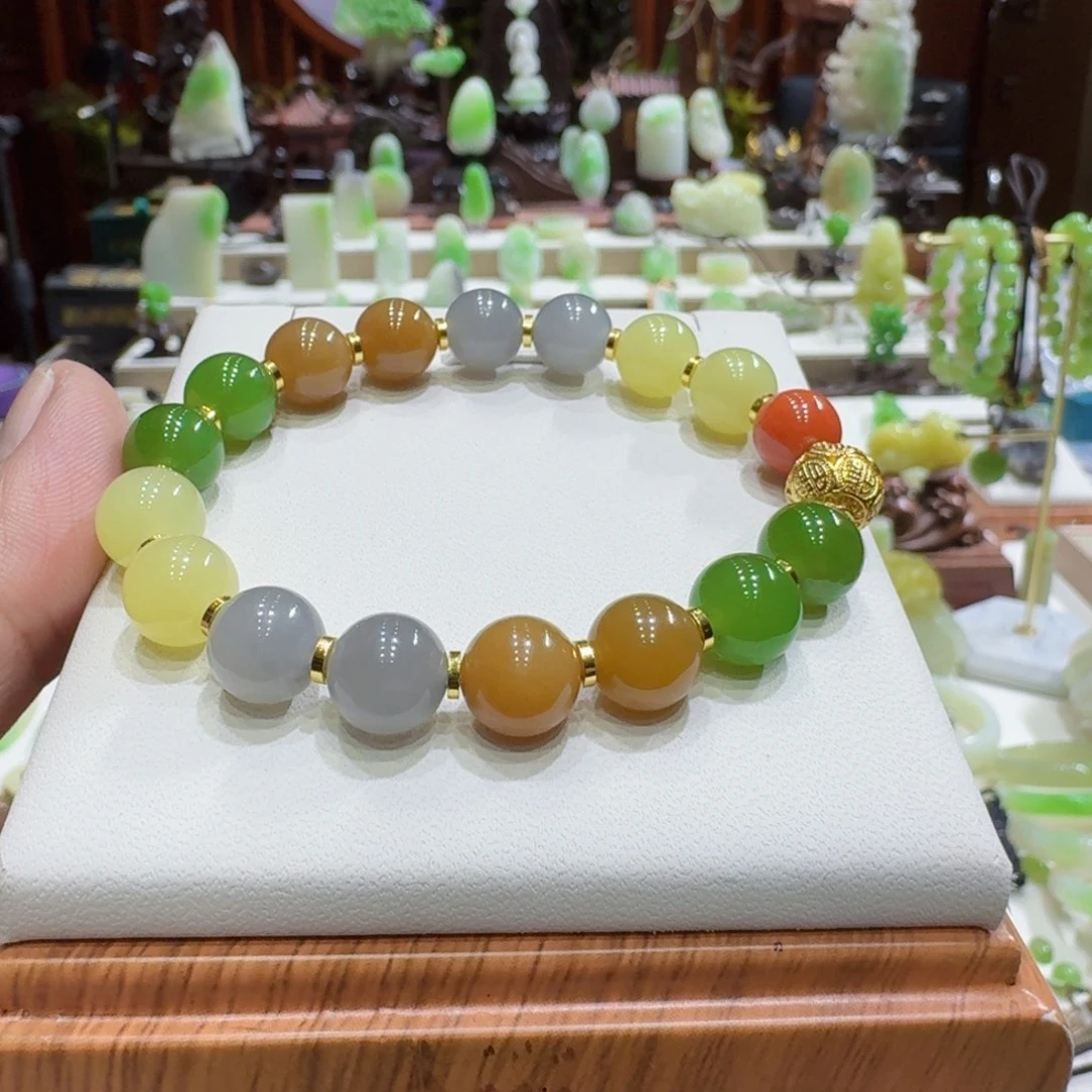 和田玉未镶嵌挂件和田玉多宝卡10手串