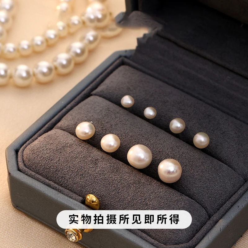 足银耳饰 小白珠耳钉精致设计感温柔小巧耳环女气质百搭轻奢耳饰