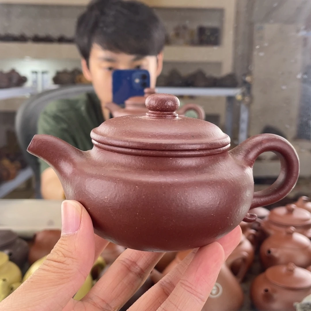 茶壶紫砂180cc平台底槽清茶壶