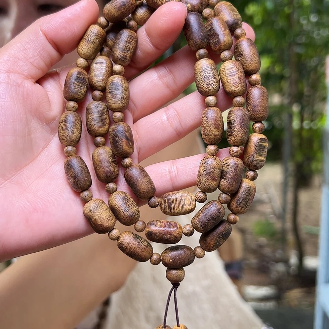 沉香手串海南老白奇金丝蜜结玉化红油天然留疤多圈发其一1.0