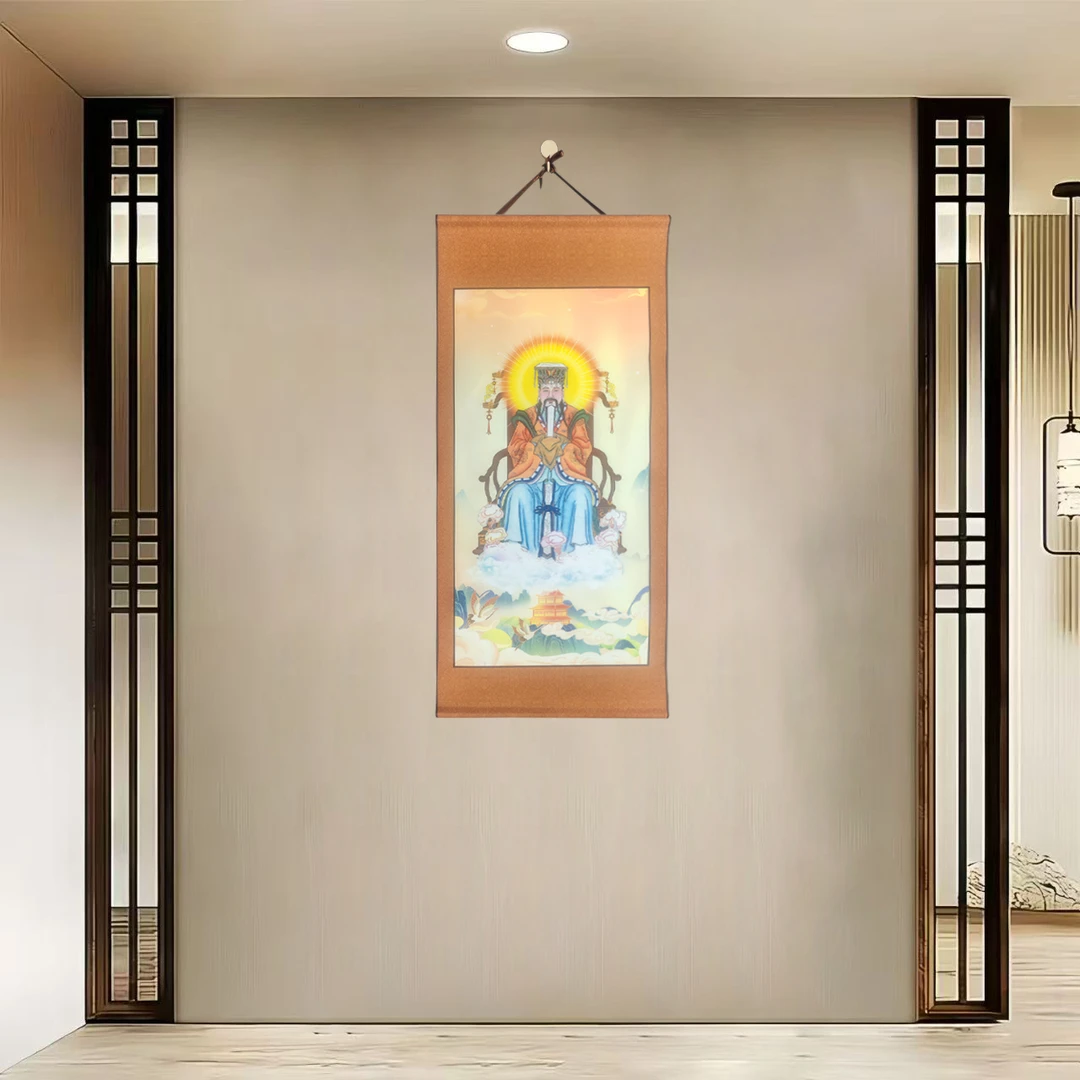 {40-528玉皇大帝}净尺寸40x85cm现代简约挂轴装饰画