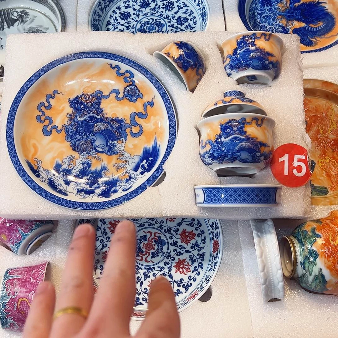 官***生描金醒狮五件套览源堂