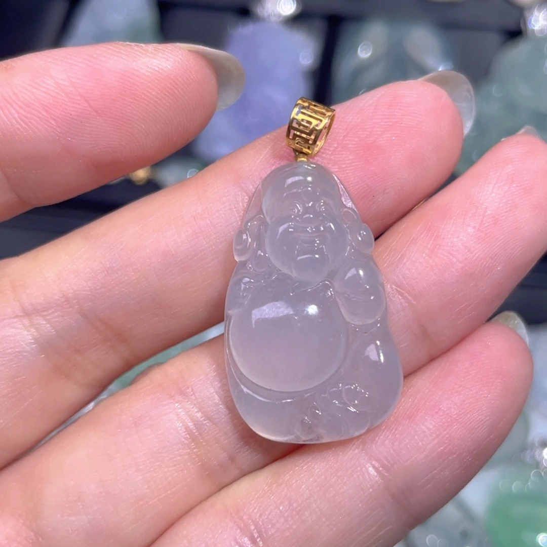 颈饰18K金镶嵌翡翠翡翠