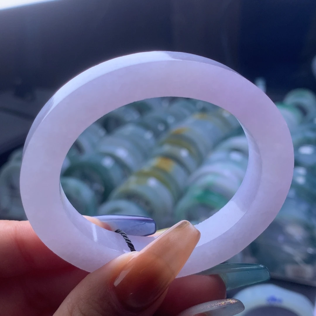 定制翡翠未镶嵌55-57冰粉贵妃镯