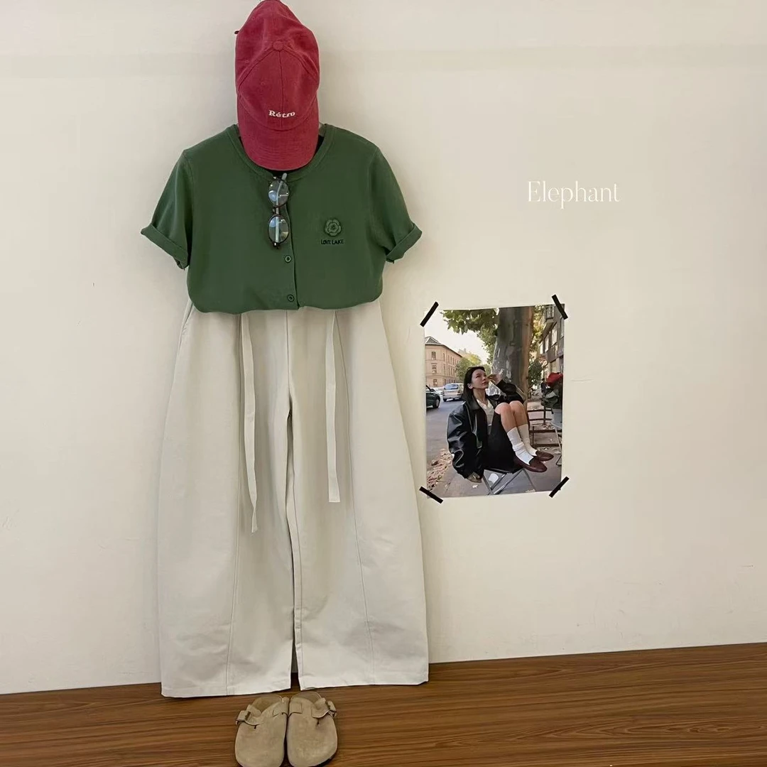 米满满-ZiZi（9907#福）极简宽松抽绳阔腿裤