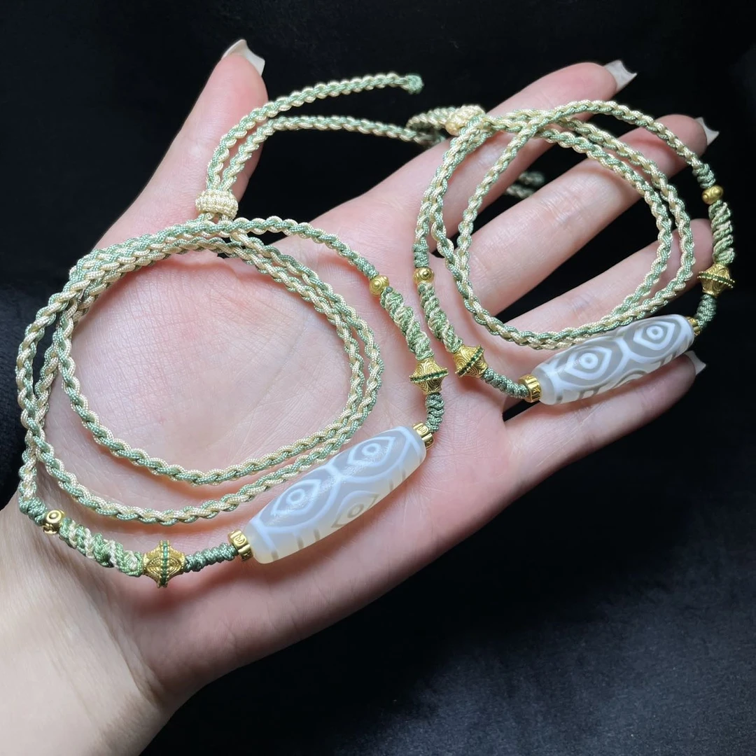 【曹掌柜精选】3 G63072-玛瑙diy脖挂（龙六眼）多样性发其一-12x38mm