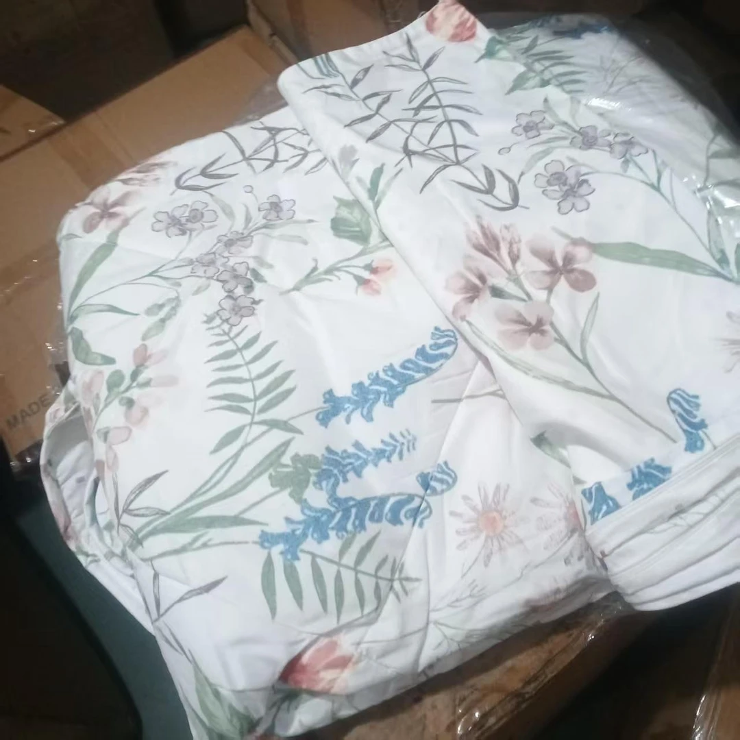 I3白底清新叶子被子发1床180*210三件套