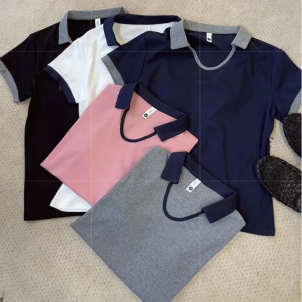 【年中福利】8048#夏季U领设计感时尚百搭T恤（L~4XL 90~160斤）