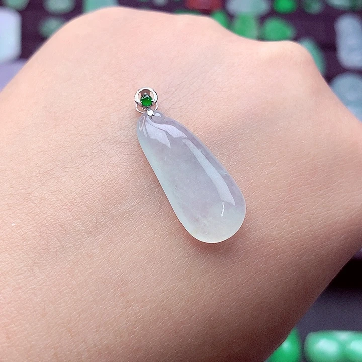 翡翠18K金镶嵌吊坠(不含链)福瓜