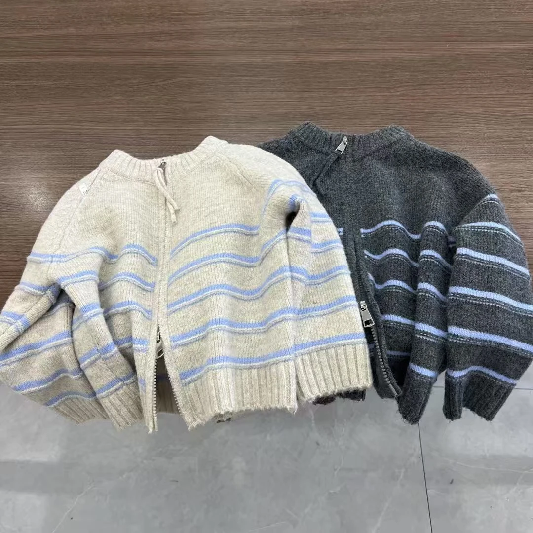 男童毛衣条纹洋气儿童开衫外套2025春秋款童装宝宝针织上衣百搭潮