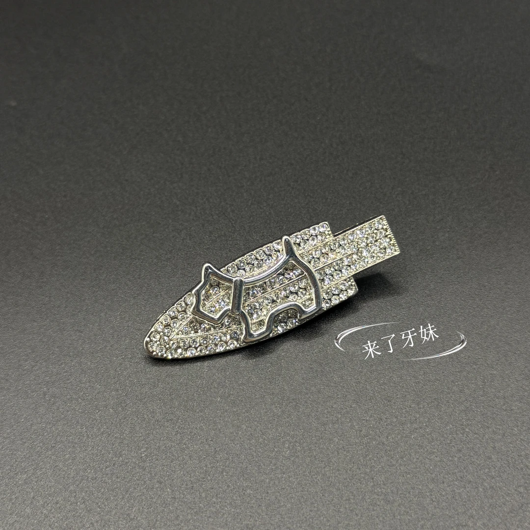 闪锆小狗发夹气质发卡复古小众ins简约甜美时尚百搭