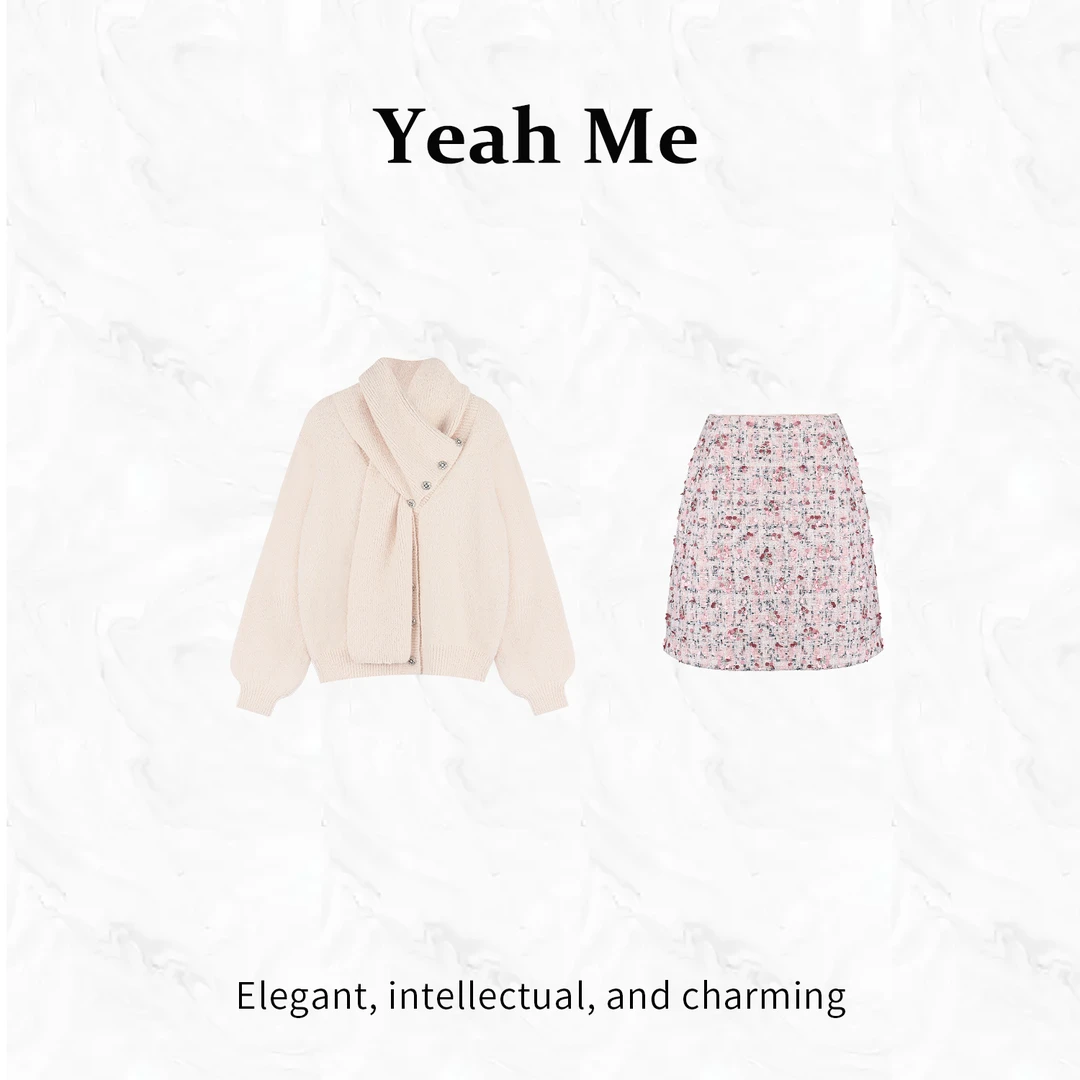 Yeah Me/也觅【心动情书】冬季时尚轻奢氛围感慵懒百搭半身裙套装