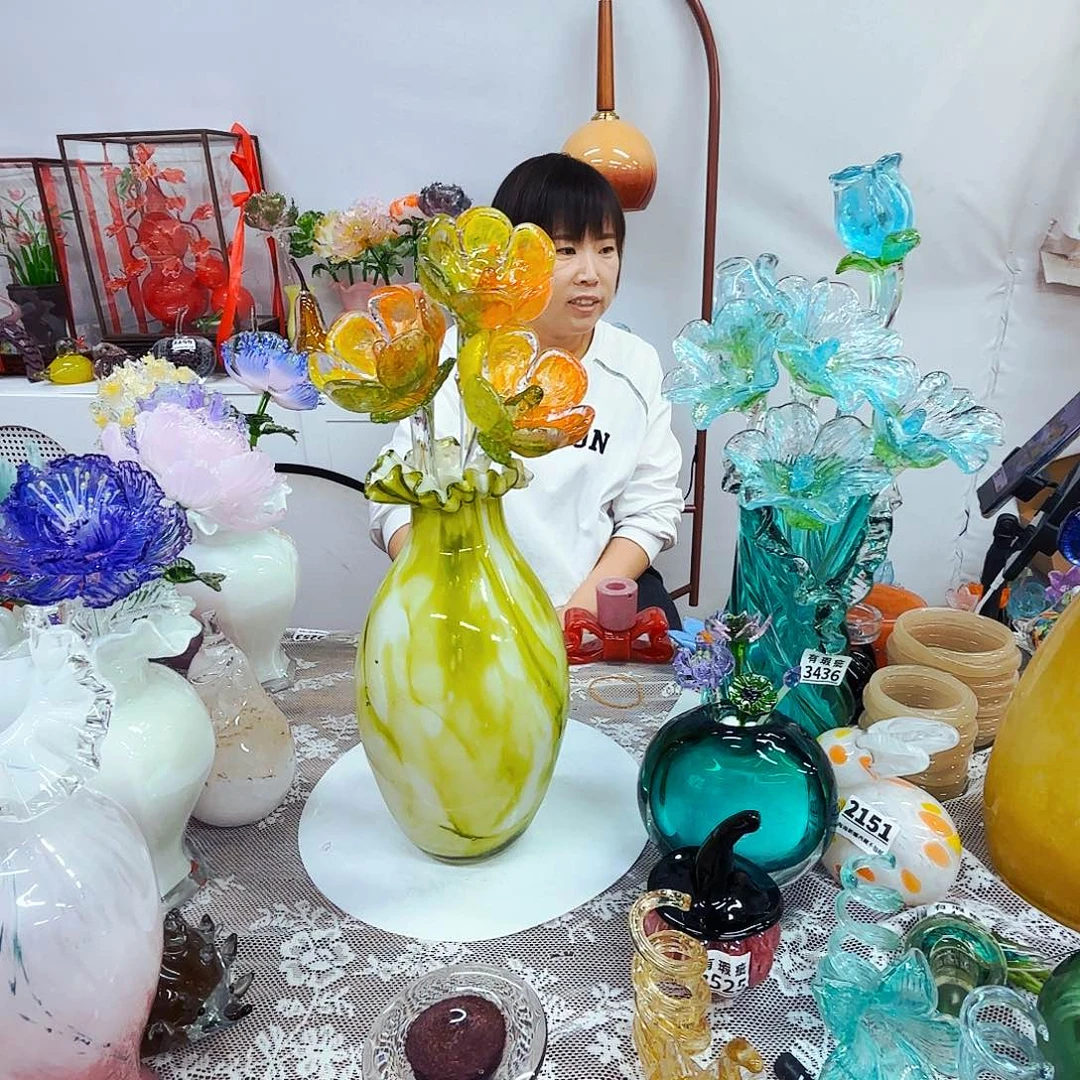 琉璃花瓶花器艺术品瓶瑕