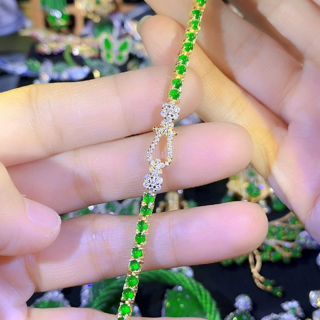 吊坠(不含链)银S925镶嵌翡翠