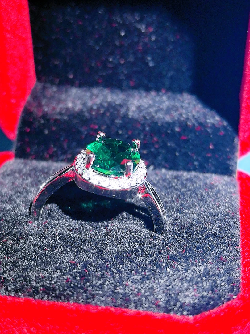 s925银镶绿透辉石戒指