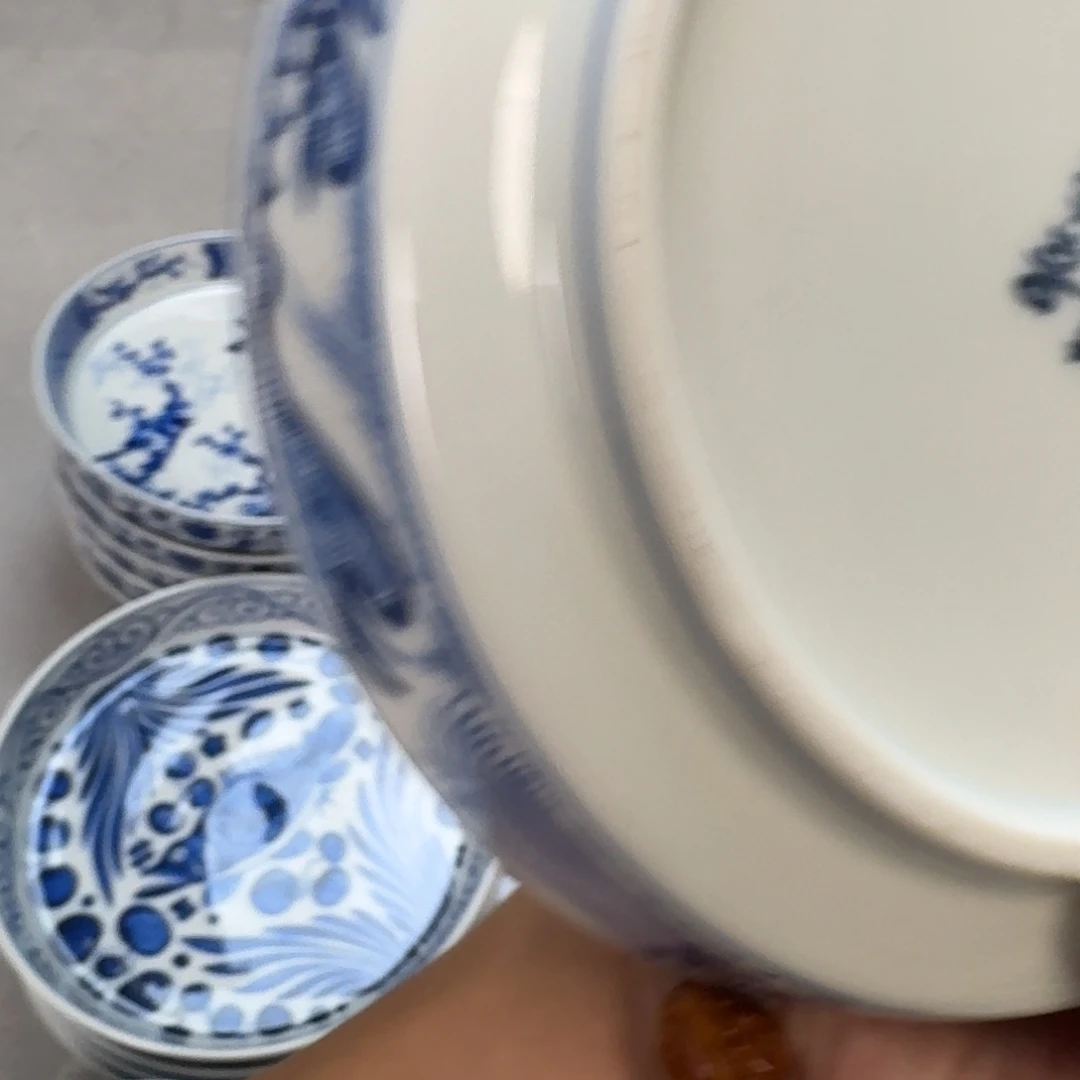 杯青花鱼藻纹大壶承
