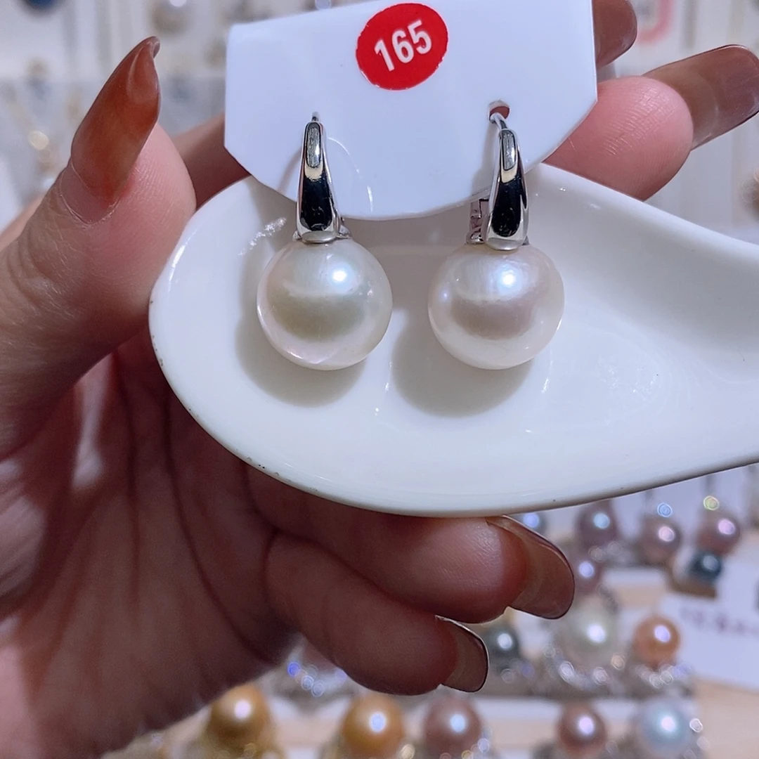 未镶嵌耳饰淡水珍珠w14.5有瑕疵