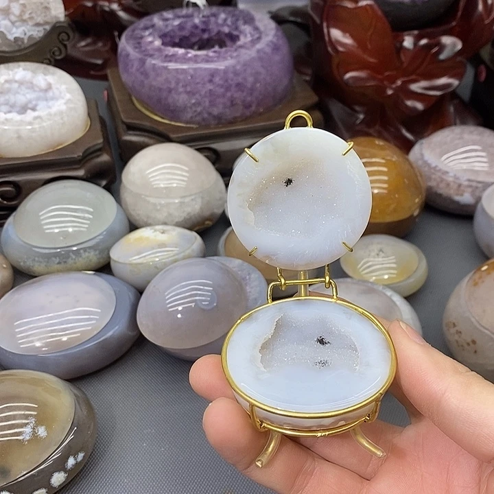 紫晶摆件未镶嵌聚宝盆