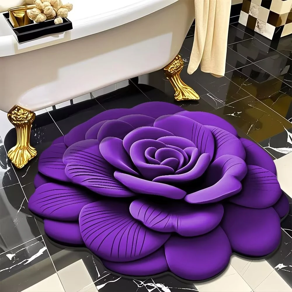 硅藻泥3D立体异形硅藻泥吸水防滑地垫家用入户门浴室防滑吸水地垫