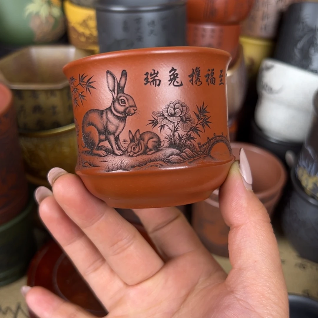 茶杯紫泥紫砂紫砂