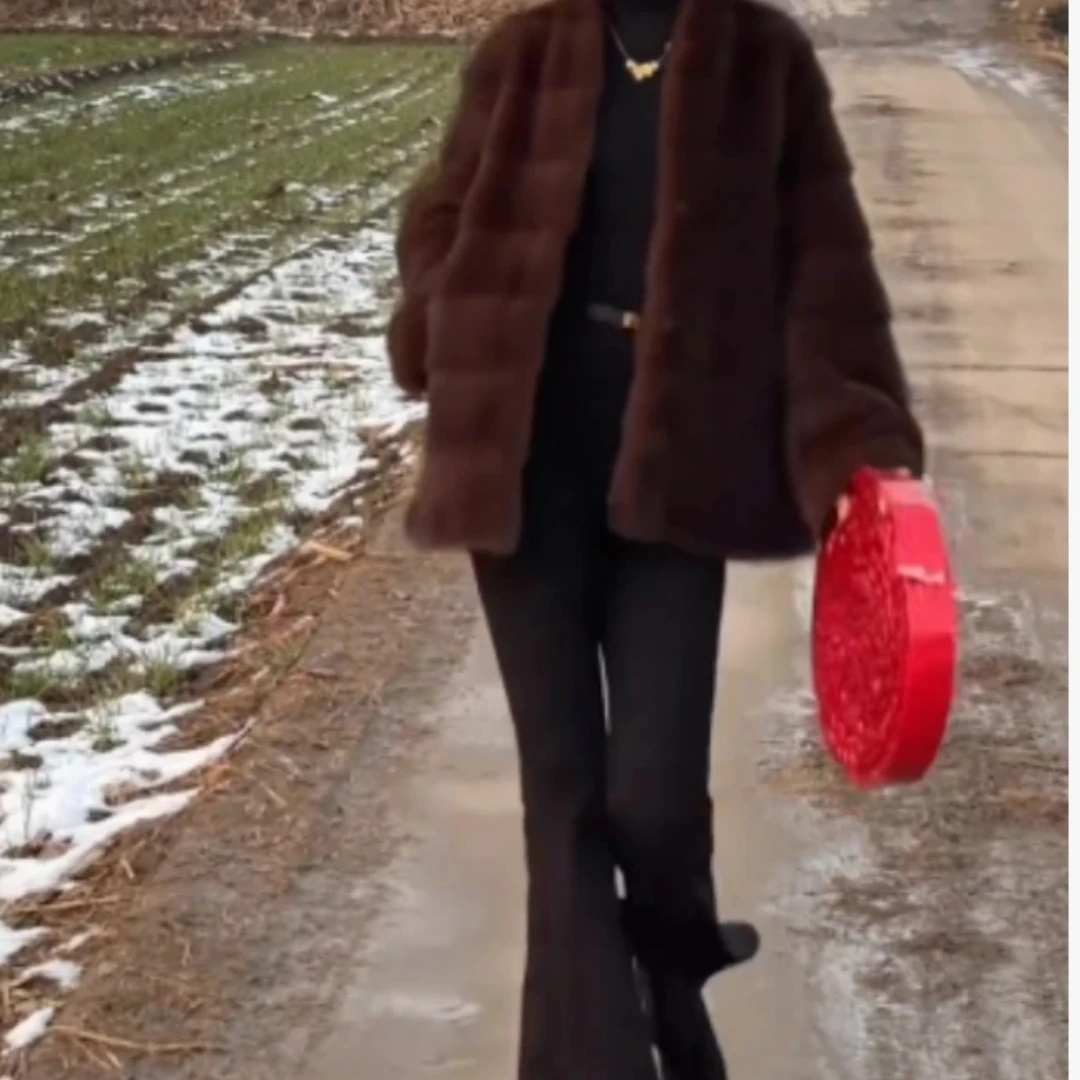 宽松冬季气质厚款宽松开衫外套时尚裤子套装女