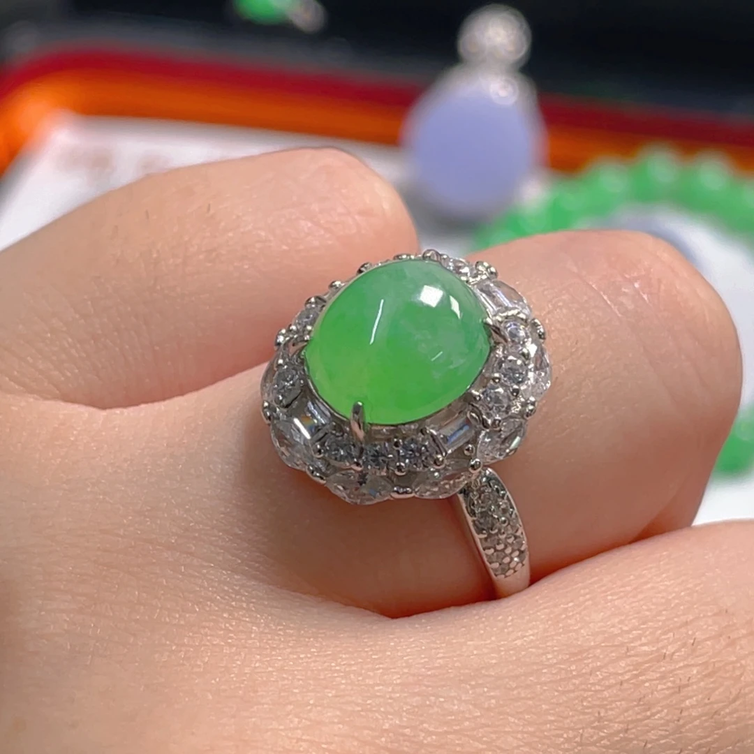 翡翠银S925镶嵌吊坠(不含链)