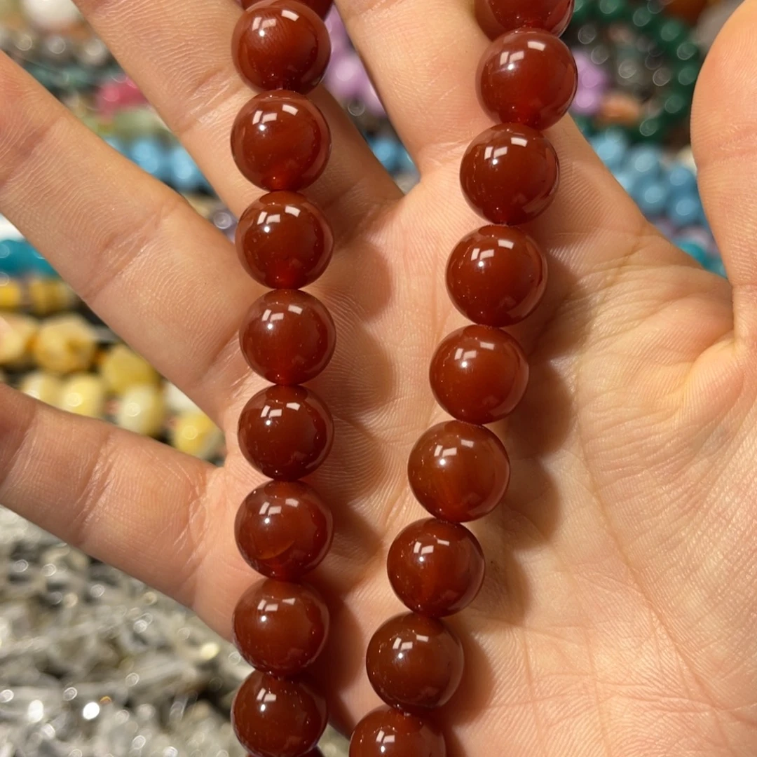 玛瑙/玉髓散珠深红玛瑙卡12