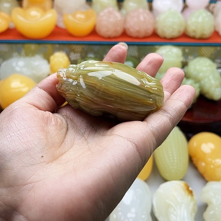 小***船石材龙龟手把摆件